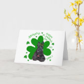 Schotse Terrier St. Paddys Day Kaart (Gele Bloem)