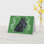 Schotse Terrier St. Patrick's Day Kaart (Gele Bloem)