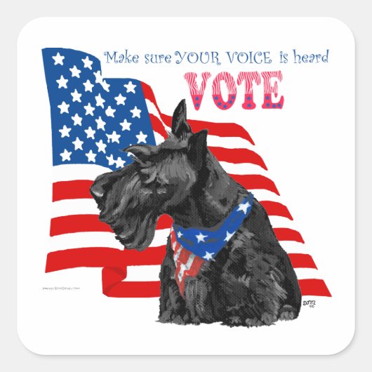 Schotse Terrier STEMMEN Vierkante Sticker (Voorkant)