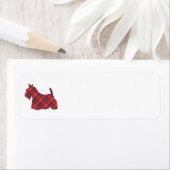 Schotse Terrier Stewart Tartan Etiket (Insitu)