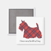Schotse Terrier Stewart Tartan Magneet (Voorkant / Achterkant)