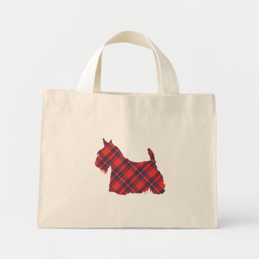 Schotse Terrier Stewart Tartan Mini Tote Bag (Voorkant)