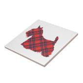 Schotse Terrier Stewart Tartan Tegeltje (Zijkant)