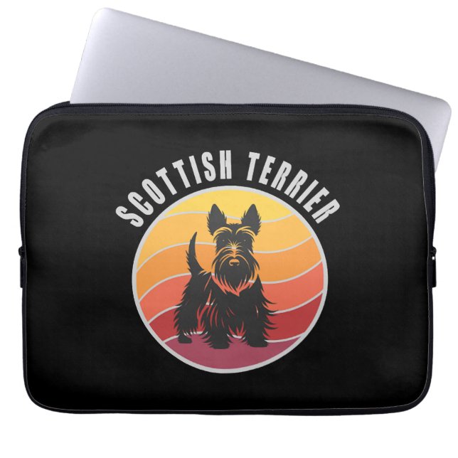  Schotse Terriër Sunset Laptop Sleeve (Voorkant)