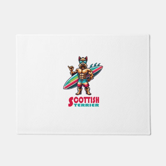 Schotse Terrier Surfer Deurmat (Voorkant)