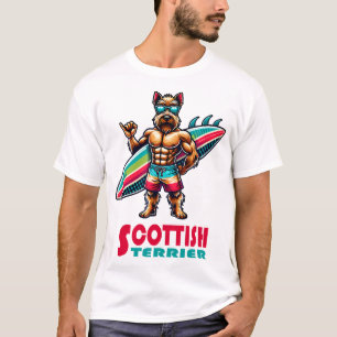 Schotse Terriër Surfer T-shirt