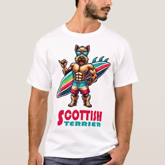 Schotse Terriër Surfer T-shirt (Voorkant)