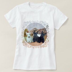 Schotse Terrier Tartan Ontwerp T-shirt