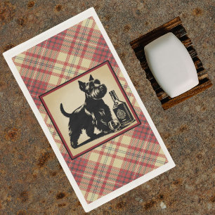 Schotse Terrier Tartan Plaid Aardtinten Servet