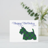 Schotse Terriër Tartan Silhouet Briefkaart (Staand voorkant)