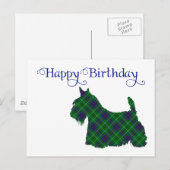 Schotse Terriër Tartan Silhouet Briefkaart (Voorkant / Achterkant)