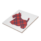 Schotse Terrier Tartan Silhouet Tegeltje (Zijkant)
