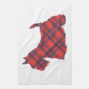 Schotse Terrier Tartan Silhouet Theedoek