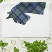 Schotse Terrier Tartan Silhouet Theedoek (Gevouwen)