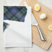 Schotse Terrier Tartan Silhouet Theedoek (Quarter Fold)
