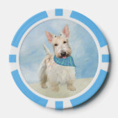 Schotse Terrier Tarwe Kleur Hond Schilderij Origin Poker Chips (Voorkant)
