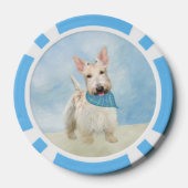 Schotse Terrier Tarwe Kleur Hond Schilderij Origin Poker Chips (Achterkant)