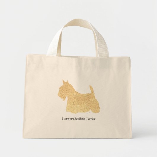 Schotse Terrier Tarwe Silhouet Mini Tote Bag (Voorkant)