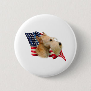 Schotse Terriër (tarwe) Vlag Ronde Button 5,7 Cm