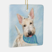 Schotse Terrier Tarwebruine Hond Schilderij Origin Keramisch Ornament (Rechts)