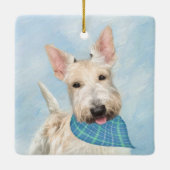 Schotse Terrier Tarwebruine Hond Schilderij Origin Keramisch Ornament (Achterkant)