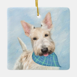 Schotse Terrier Tarwebruine Hond Schilderij Origin Keramisch Ornament