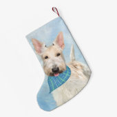 Schotse Terrier Tarwebruine Hond Schilderij Origin Kleine Kerstsok (Achterkant (Hangend))