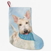 Schotse Terrier Tarwebruine Hond Schilderij Origin Kleine Kerstsok (Voorkant)
