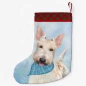 Schotse Terrier Tarwebruine Hond Schilderij Origin Kleine Kerstsok (Achterkant)