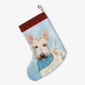 Schotse Terrier Tarwebruine Hond Schilderij Origin Kleine Kerstsok (Achterkant (Hangend))