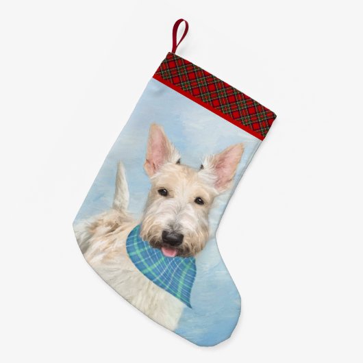 Schotse Terrier Tarwebruine Hond Schilderij Origin Kleine Kerstsok (Voorkant (Hangend))