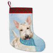 Schotse Terrier Tarwebruine Hond Schilderij Origin Kleine Kerstsok (Voorkant)