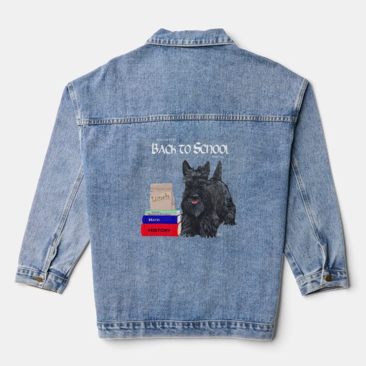 Schotse Terrier Terug naar School Denim Jacket (Achterkant)