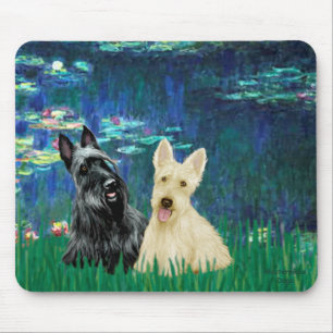 Schotse Terrier (twee-BW) - Waterlelies 5 Muismat