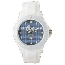 Schotse Terriër Uw Kleur Plaid Personaliseer Horloge