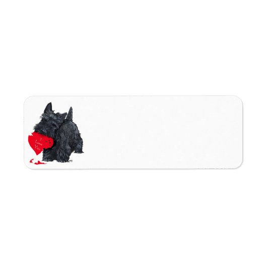 Schotse Terrier Valentijn Etiket (Voorkant)