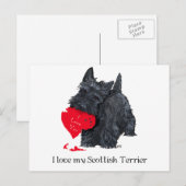 Schotse Terrier Valentijn Feestdagenkaart (Voorkant / Achterkant)