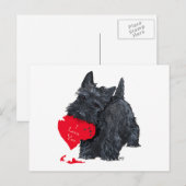 Schotse Terrier Valentijn Feestdagenkaart (Voorkant / Achterkant)