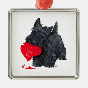Schotse Terrier Valentijn Metalen Ornament