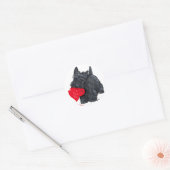 Schotse Terrier Valentijn Ronde Sticker (Envelop)