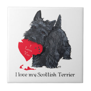 Schotse Terrier Valentijn Tegeltje