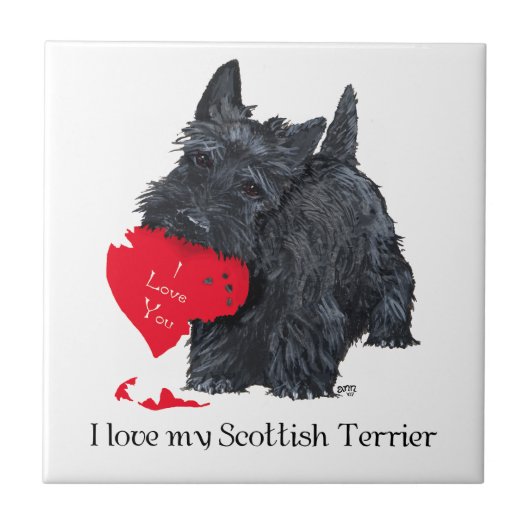 Schotse Terrier Valentijn Tegeltje (Voorkant)