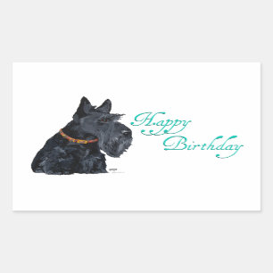 Schotse Terrier Verjaardagskaart Rechthoekige Sticker