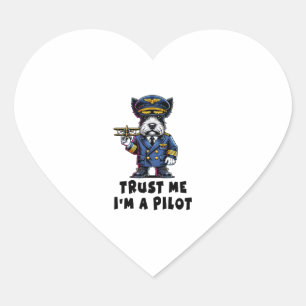 Schotse Terrier Vertrouw Me Ik Ben Een Piloot Hart Sticker