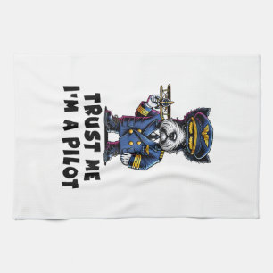 Schotse Terrier Vertrouw Me Ik Ben Een Piloot Theedoek