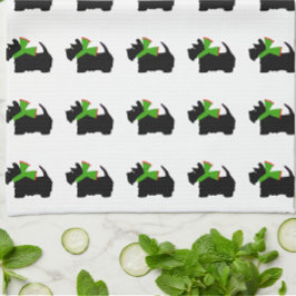 Schotse Terrier Vrolijk Kerstfeest Plaid Theedoek