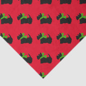 Schotse Terrier Vrolijk Kerstfeest Plaid Tissuepapier (Detail)