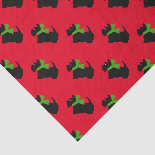 Schotse Terrier Vrolijk Kerstfeest Plaid Tissuepapier (Detail)