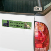 Schotse Terriër, We houden van onze, wheaten / zwa Bumpersticker (Op Truck)