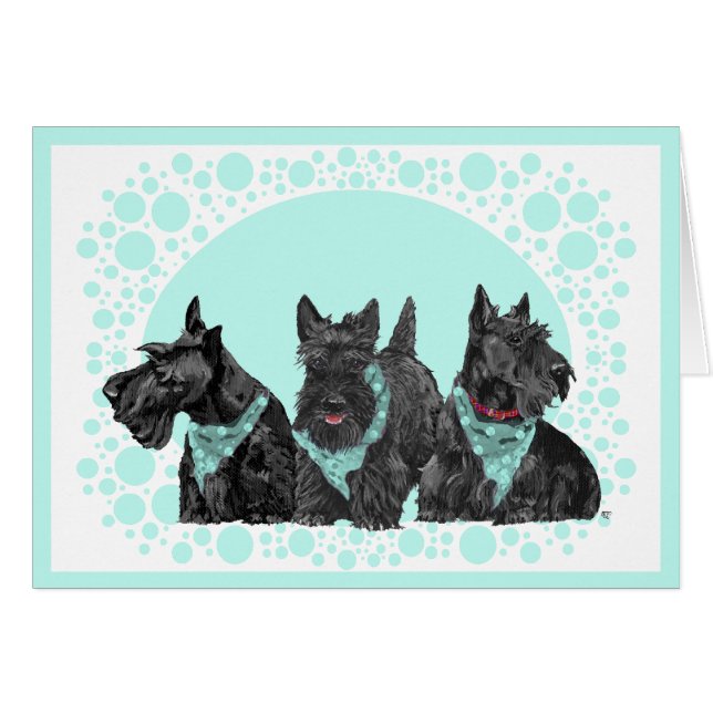 Schotse Terrier Wenskaart (Voorkant Horizontaal)